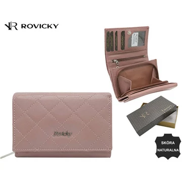 Női Bőr Pénztárca R-Rd-02 Púder - Steppelt - Kicsi Méret -