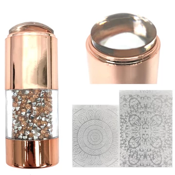 Strasszkővel Töltött  Nyomda - Rosegold