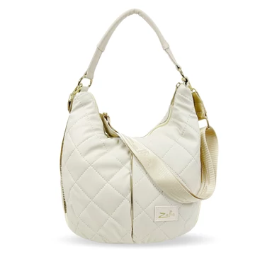 Zellia Női Válltáska 23069 Beige-Arany Matt - Steppelt -