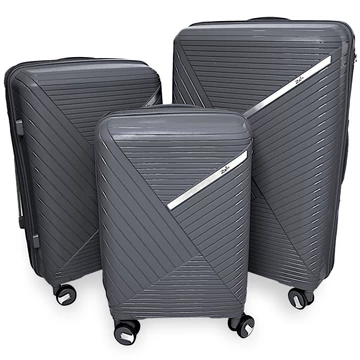 Zellia Polipropilén Bőrönd 209 - Sötét Szürke Szett