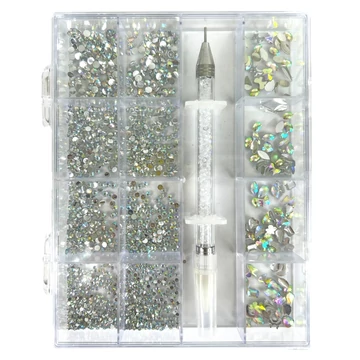 Körömdíszítő Kő Box - Több Méret - Forma Kővel - Qqs-2408201