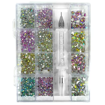 Körömdíszítő Kő Box - Több Méret - Forma Kővel - Qqs-2408202