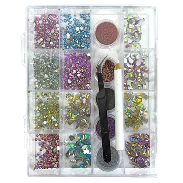 Körömdíszítő Kő Box - Több Méret - Forma Kővel - Qqs-2408204