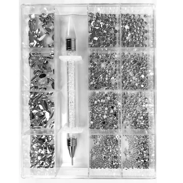 Körömdíszítő Kő Box - Több Méret - Forma Kővel - Go2680-145