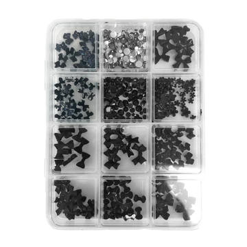 Körömdíszítő 3D Box - G20286 Fekete - Kristály És 3D Masni