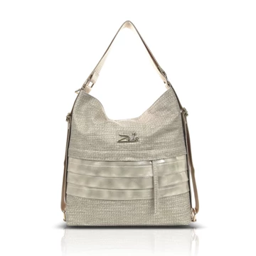 Zellia Női Válltáska/Hátizsáká Alakítható 22007 Beige-Arany - Krata -