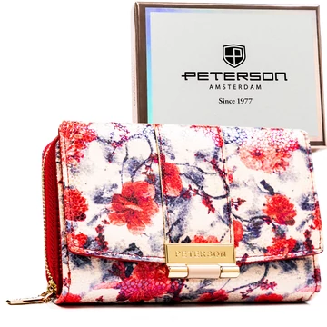 Peterson Női Pénztárca Echo Ptn 0015-Bky-9587 White-Red - Fehér-Piros