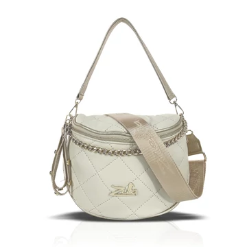 Zellia Női Oldaltáska 23050 Beige-Arany - Steppelt -