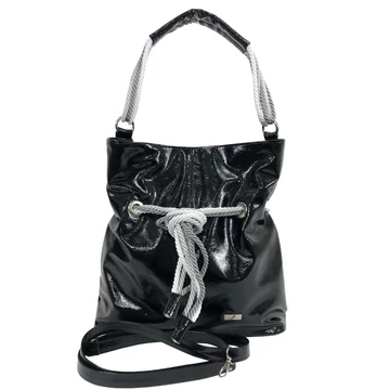 Zellia Női Válltáska C156 Fekete Lakk