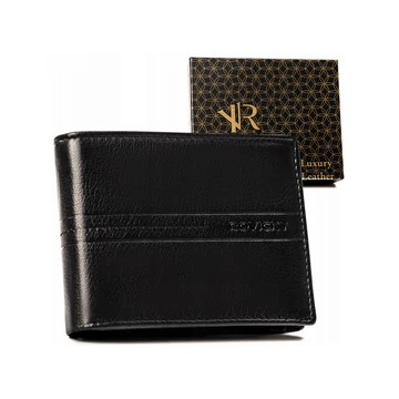 Férfi Bőr Pénztárca R-N992-Gat-8946 Black+Black