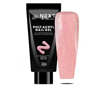Next By Zellia Poly Gél / Acrylgel Zp-15 - Golden Glitter