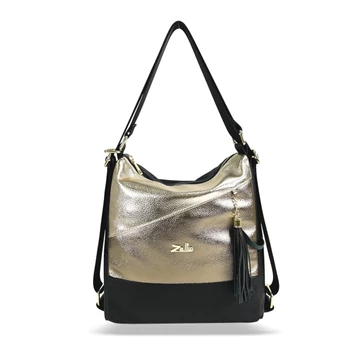 Zellia Női Válltáska/Hátizsáká Alakítható Zlb330 Fekete-Arany Zellia Női Válltáska/Hátizsáká Alakítható Zlb330 Fekete-Arany