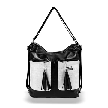 Zellia Női Válltáska/Hátizsáká Alakítható 24157 Fekete-Ezüst - Ch - Zellia Női Válltáska/Hátizsáká Alakítható 24157 Fekete-Ezüst - Ch -