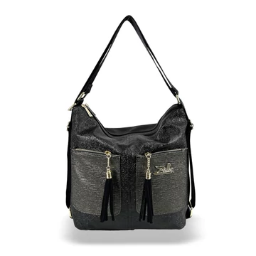 Zellia Női Válltáska/Hátizsáká Alakítható 24157 Fekete-Bronz - Crystal-Groove - Zellia Női Válltáska/Hátizsáká Alakítható 24157 Fekete-Bronz - Crystal-Groove -