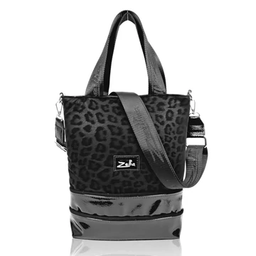Zellia Női Válltáska/Kézitáska 21026 Fekete - Párduc Minta - Lakk - Zellia Női Válltáska/Kézitáska 21026 Fekete - Párduc Minta - Lakk -