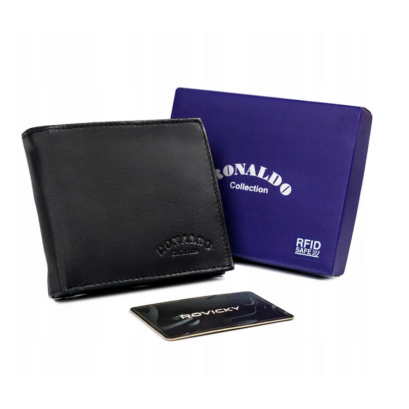 Férfi Bőr Pénztárca 0002-D-Rfid-5281 Black