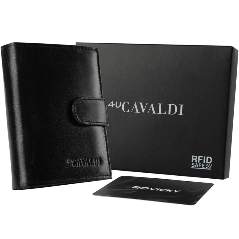 Férfi Bőr Pénztárca 0800L-Bs-Rfid-5533 Black