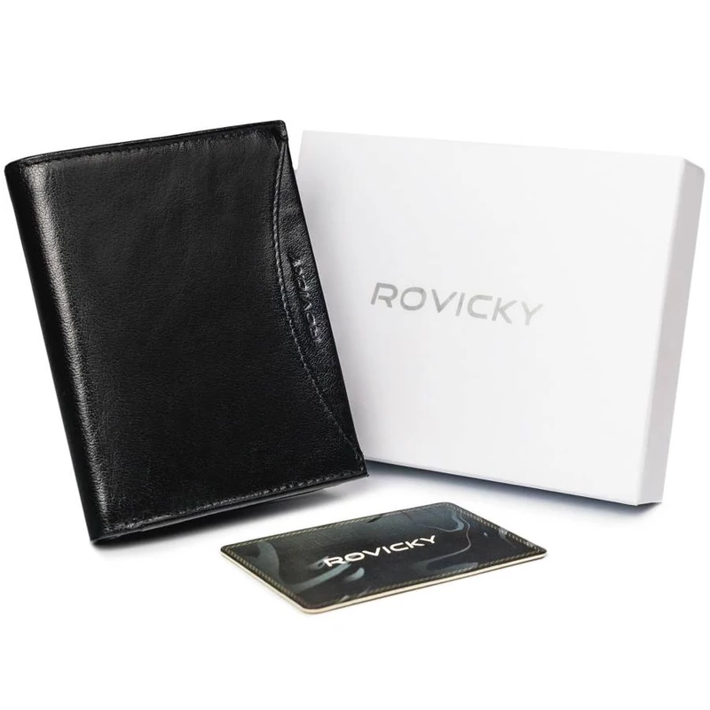 Férfi Bőr Pénztárca 1502-03-Bor-1140 Black-Black