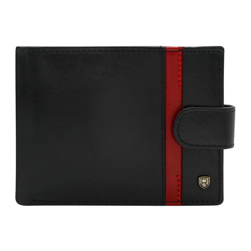 Férfi Bőr Pénztárca N01L-Rvtp-3029 Black-Red