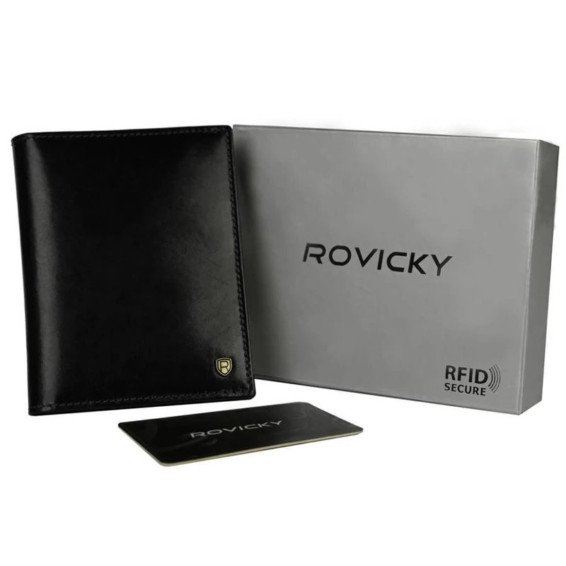Férfi Bőr Pénztárca N02-Rvt Black