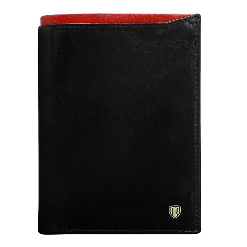 Férfi Bőr Pénztárca N4-Rvt-6870 Black+Red