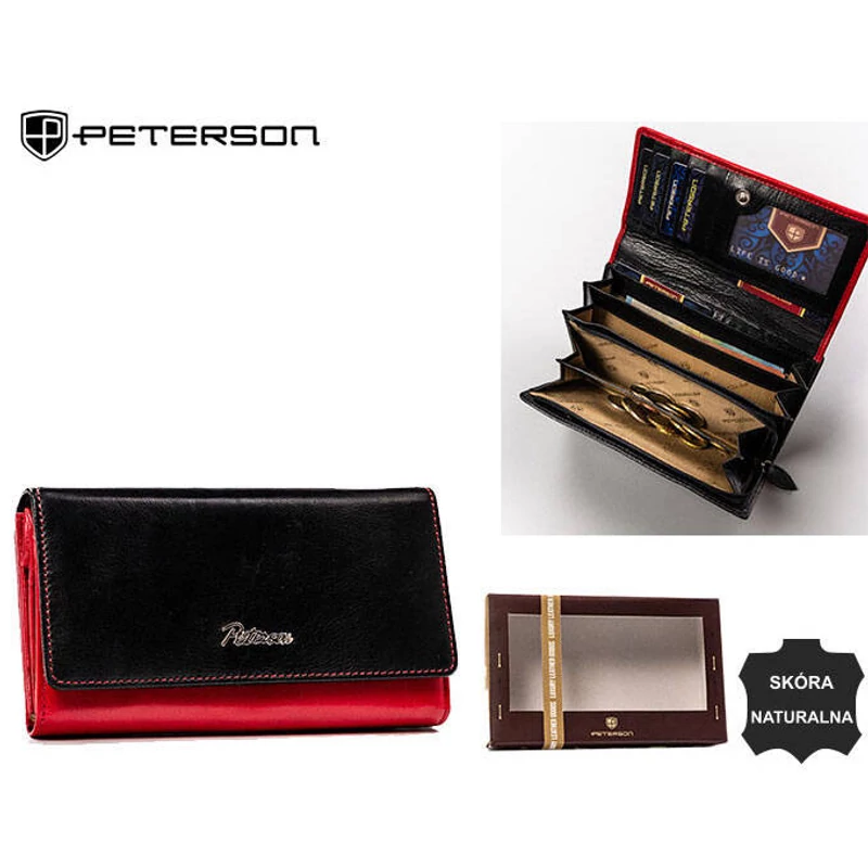 Peterson Női Bőr Pénztárca Ptn Ka-19-4214 Red/Black