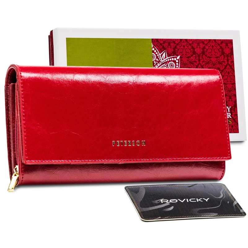 Peterson Női Bőr Pénztárca Ptn Pl-409-1513 Red