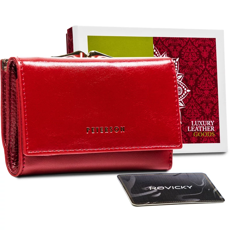 Peterson Női Bőr Pénztárca Ptn Pl-412-1520 Red