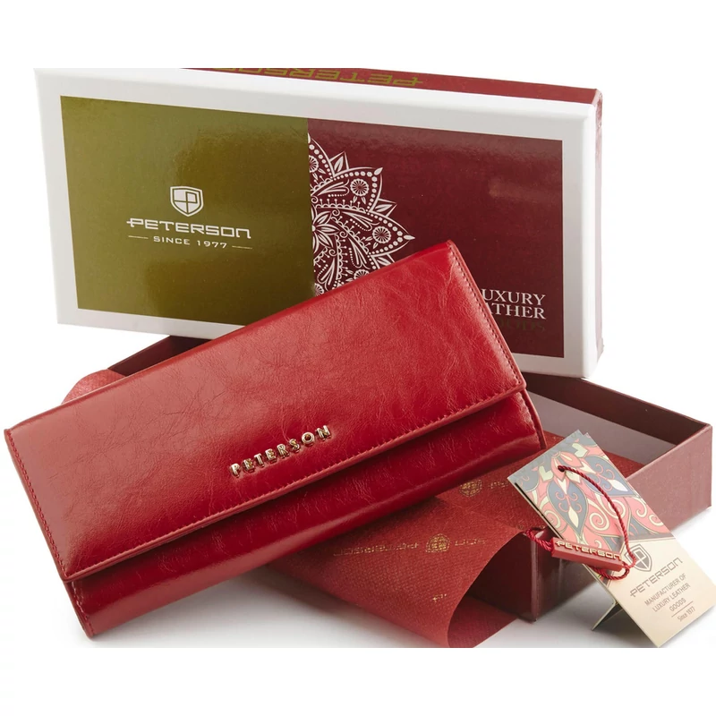 Peterson Női Bőr Pénztárca  Ptn Pl-467-1424 Red