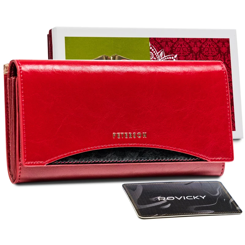 Peterson Női Bőr Pénztárcaptn Pl-721-1766 Red/Black