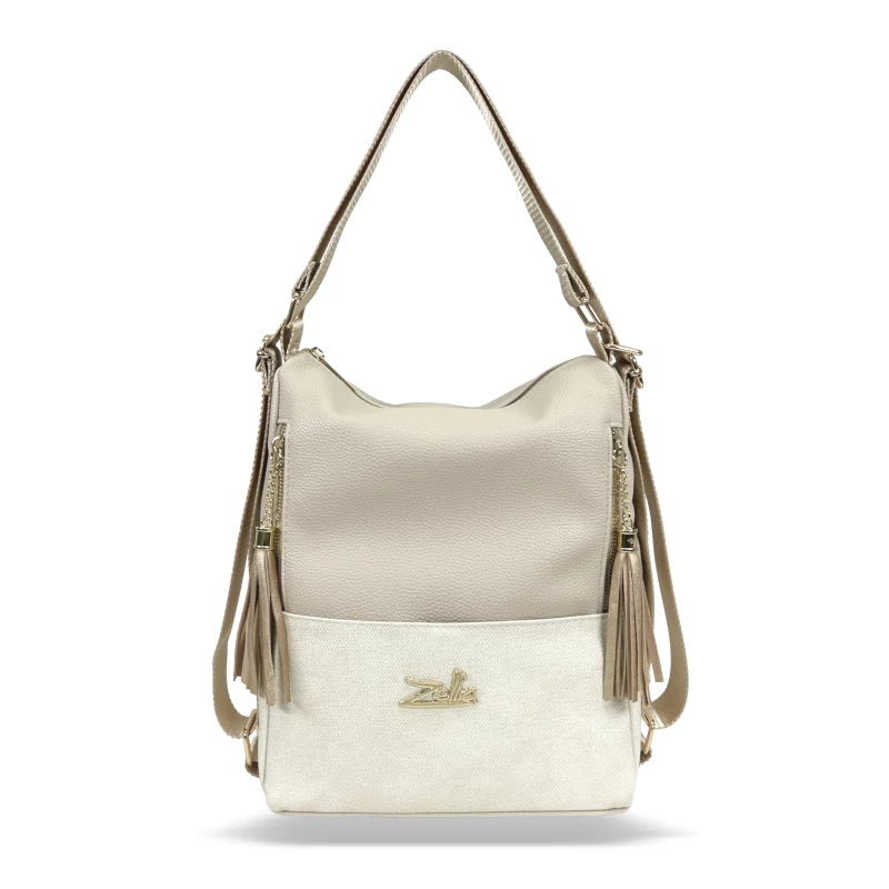 Zellia Női Válltáska/Hátizsáká Alakítható 22199 Beige-Arany - Pearl -